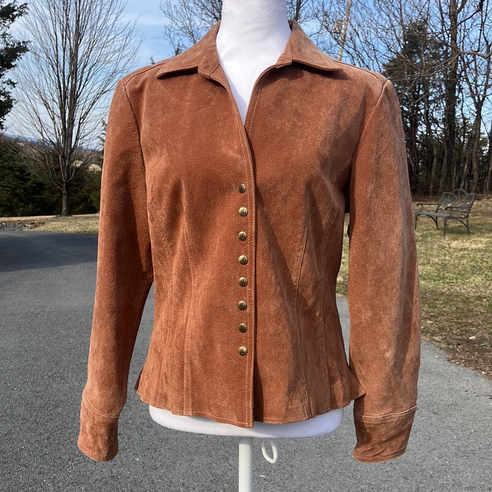 Textured 100% Leather Shacket - Picture 10 of 11